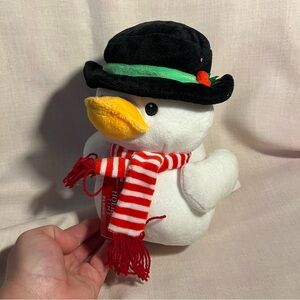 HOLIDAY TIME SNOWMAN DUCK 7" Christmas Santa Plush New